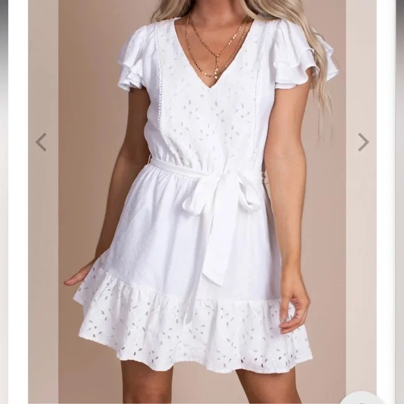 Bella Ella Boutique | Dresses | Bella Ella Boutique True Inspiration Lace  Mini Dress In White Size Medium | Poshmark